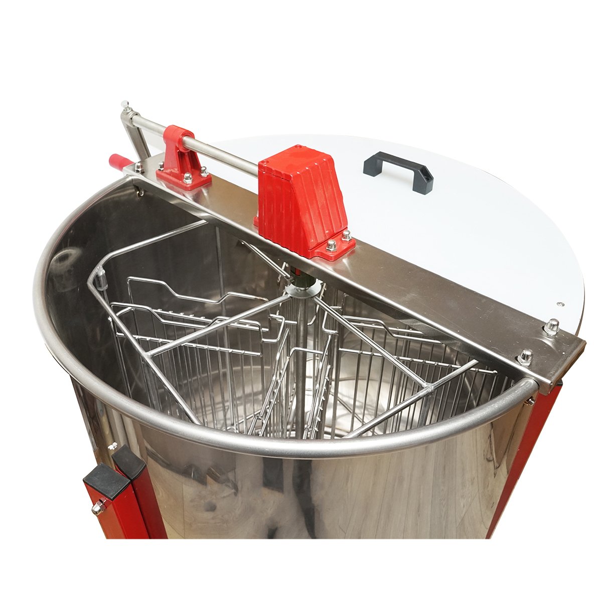 Centrifuga manuala apicola, extractor miere din inox cu 4 rame